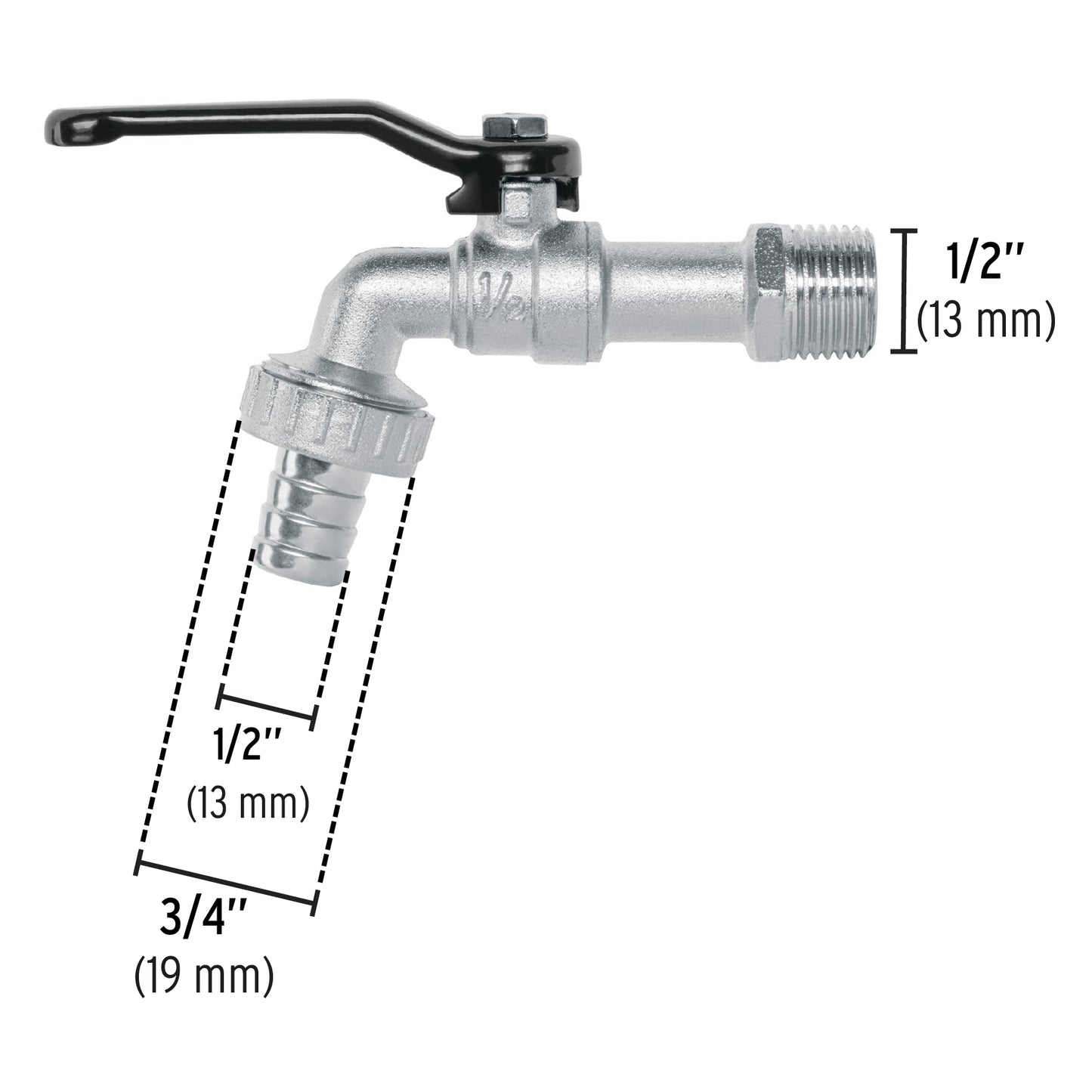 Llave de esfera, 1/2' de zinc, Pretul LL-21P 23146 MM0