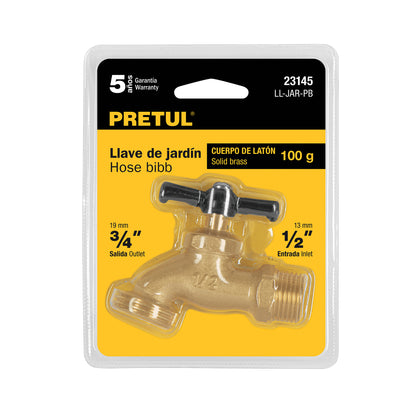 Llave para manguera, de latón 100 g 1/2', en blíster, Pretul LL-JAR-PB 23145 MM0