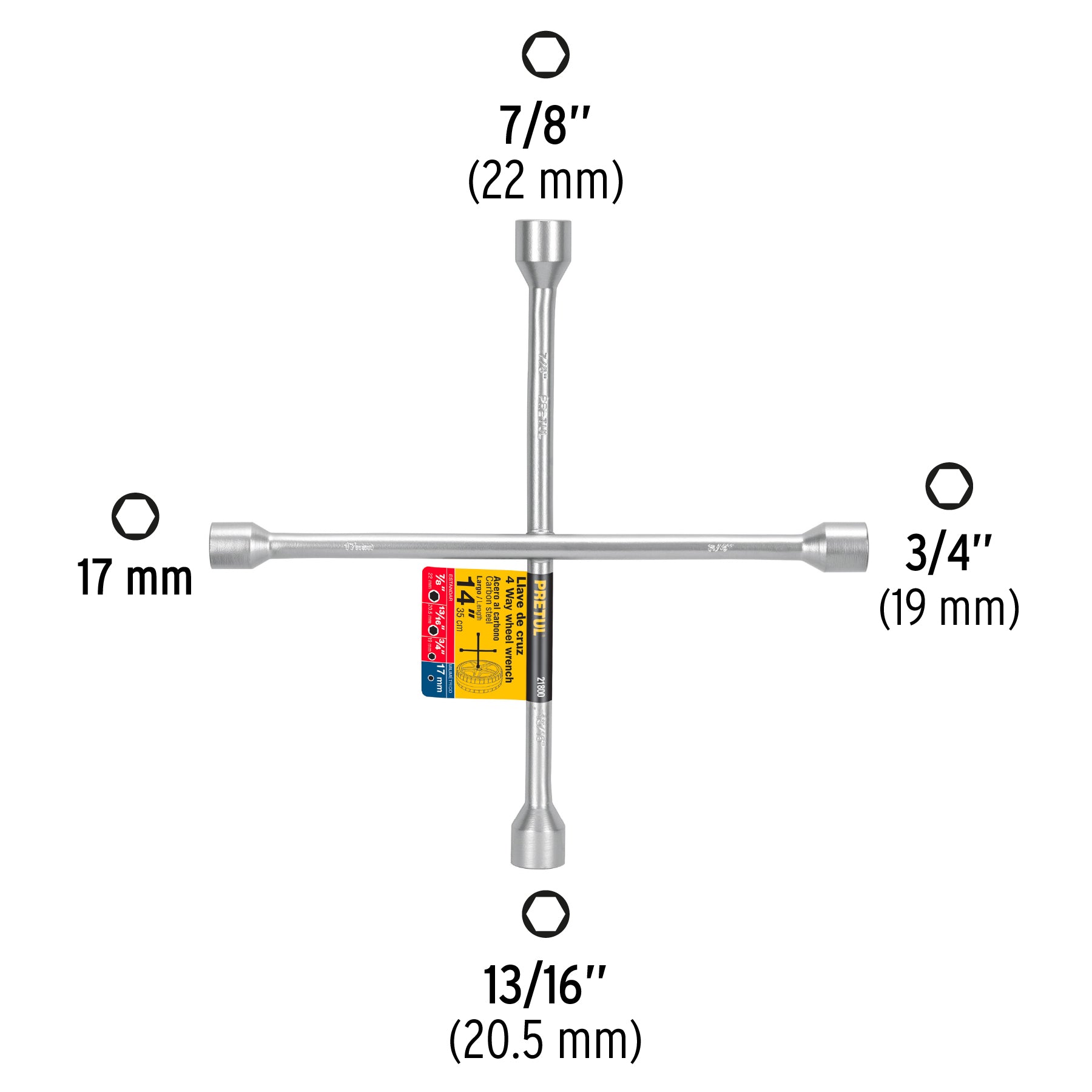 Llave de cruz 14' galvanizada, Pretul LLCR-14P 21800 MM0