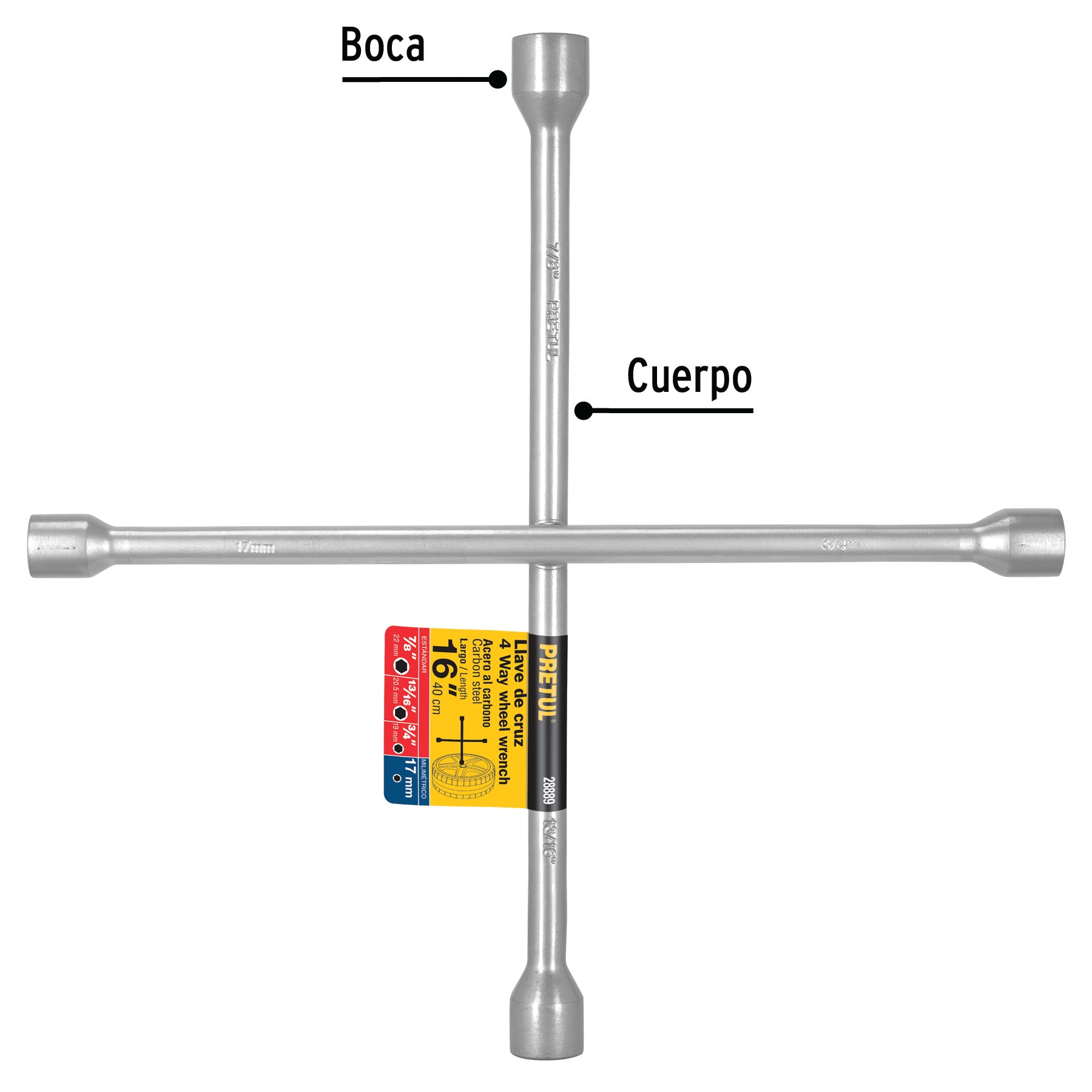 Llave de cruz 16' galvanizada, Pretul LLCR-16P 28889 MM0