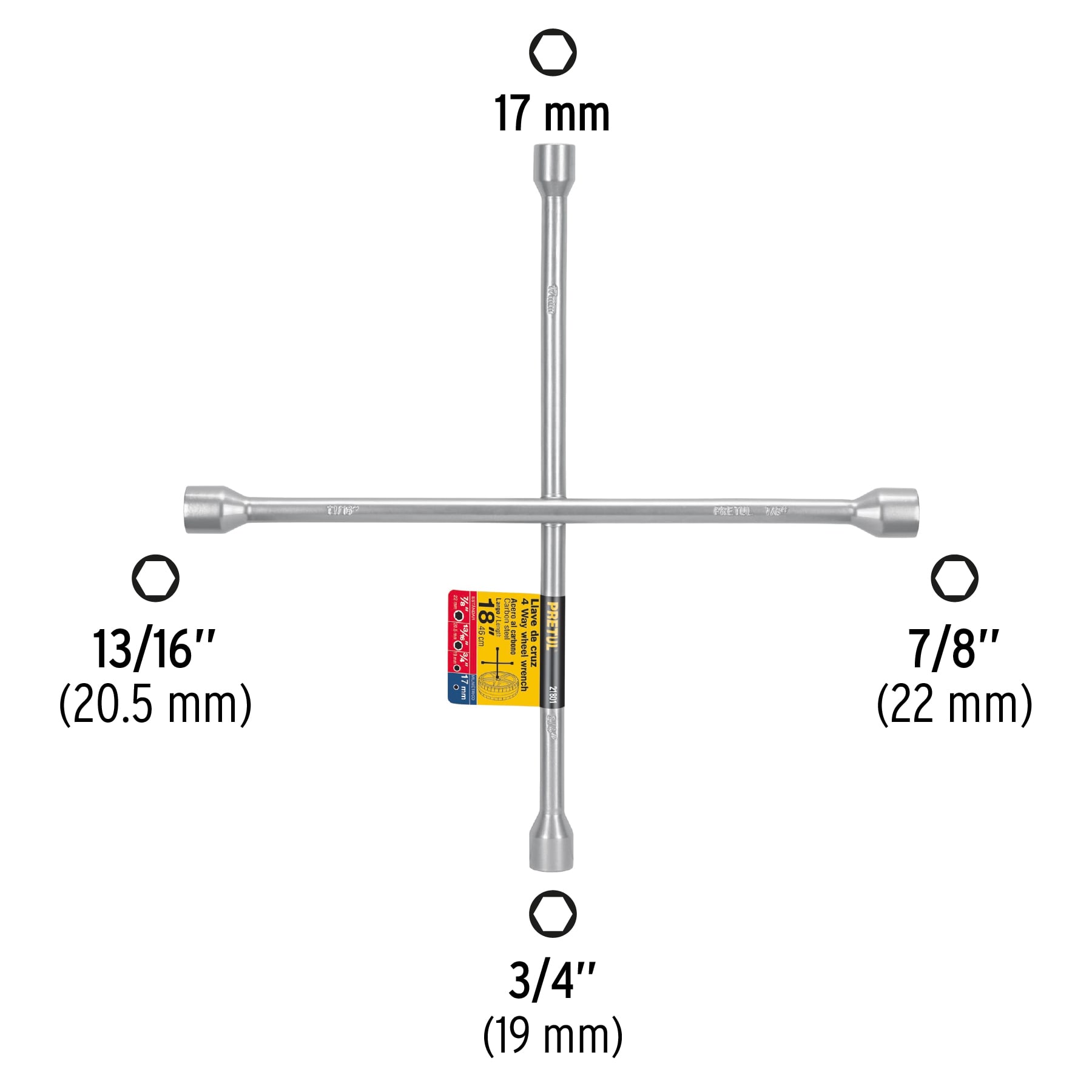 Llave de cruz 18' galvanizada, Pretul LLCR-18P 21801 MM0