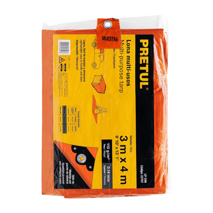 Lona 3 x 4 m, naranja, Pretul LP-34N 23757 MM0