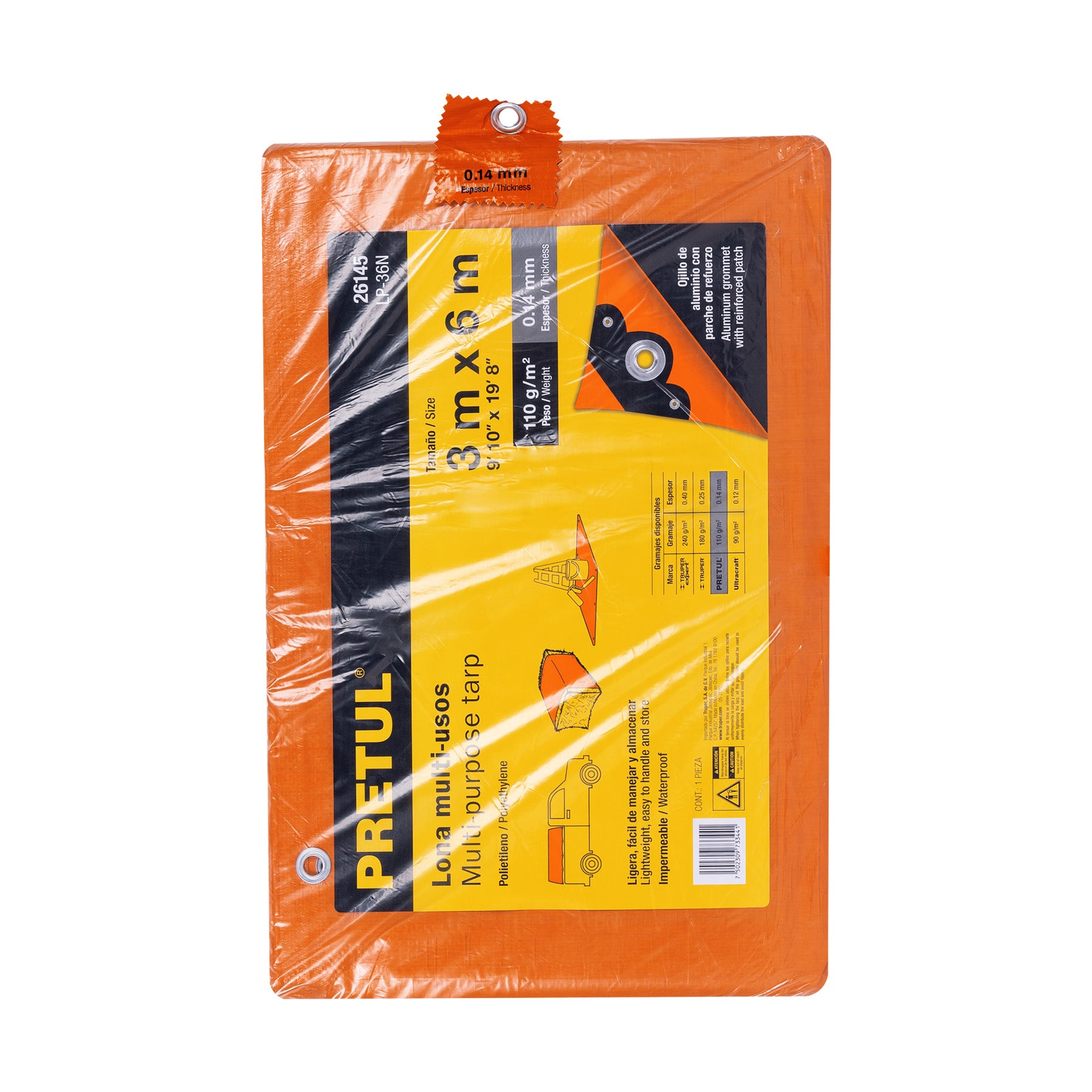 Lona 3 x 6 m, naranja, Pretul LP-36N 26145 MM0