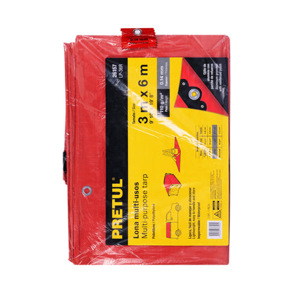 Lona 3 x 6 m, roja, Pretul LP-36R 26157 MM0