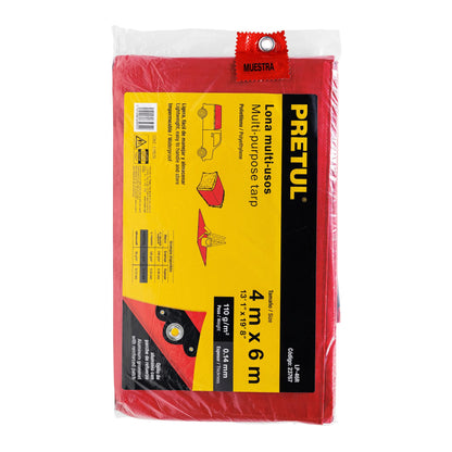 Lona 4 x 6 m, roja, Pretul LP-46R 23767 MM0