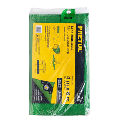 Lona 4 x 6 m, verde, Pretul LP-46V 23751 MM0