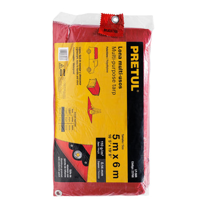 Lona 5 x 6 m, roja, Pretul LP-56R 23768 MM0