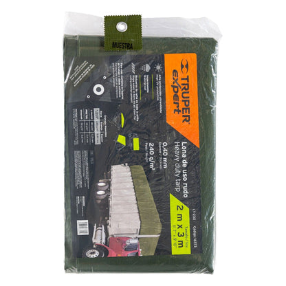 Lona uso rudo, verde olivo, 2 X 3 m, Truper Expert LT-23X 16373 MM0