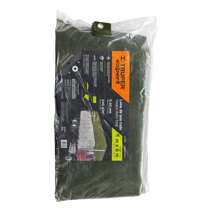 Lona uso rudo, verde olivo, 5 X 6 m, Truper Expert LT-56X 16377 MM0