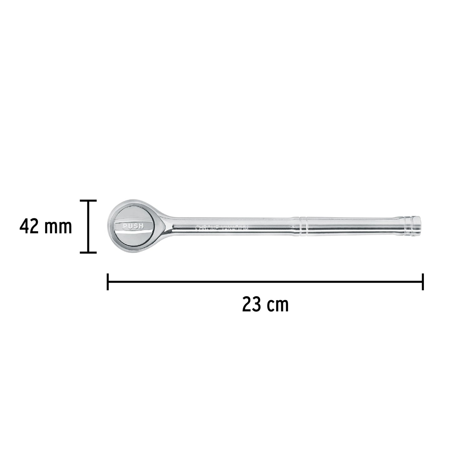 Matraca cuadro 1/2' liberación rápida cabeza redonda, Pretul M-1245P 27351 MM00