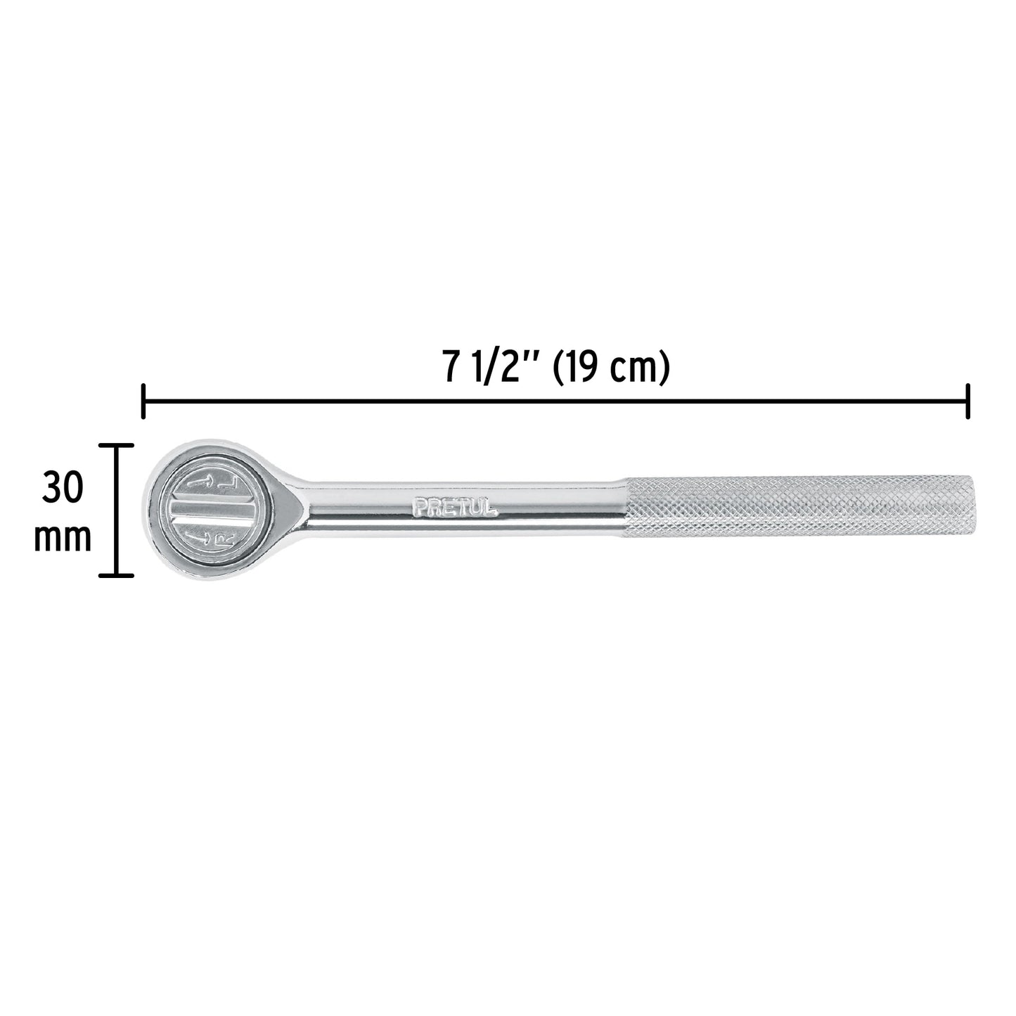 Matraca cuadro 3/8' cabeza redonda, Pretul M-3852P 21160 MM00