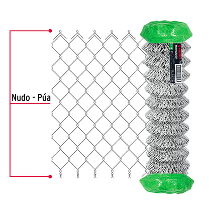 Rollo 20 m x 1 m malla ciclónica calibre 11 abertura 69 mm MACI-1690 42942 MM0