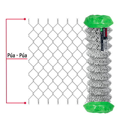 Rollo 20 m x 1.5 m malla ciclónica calibre 11 abertura 69 mm MACI-1692 42944 MM0