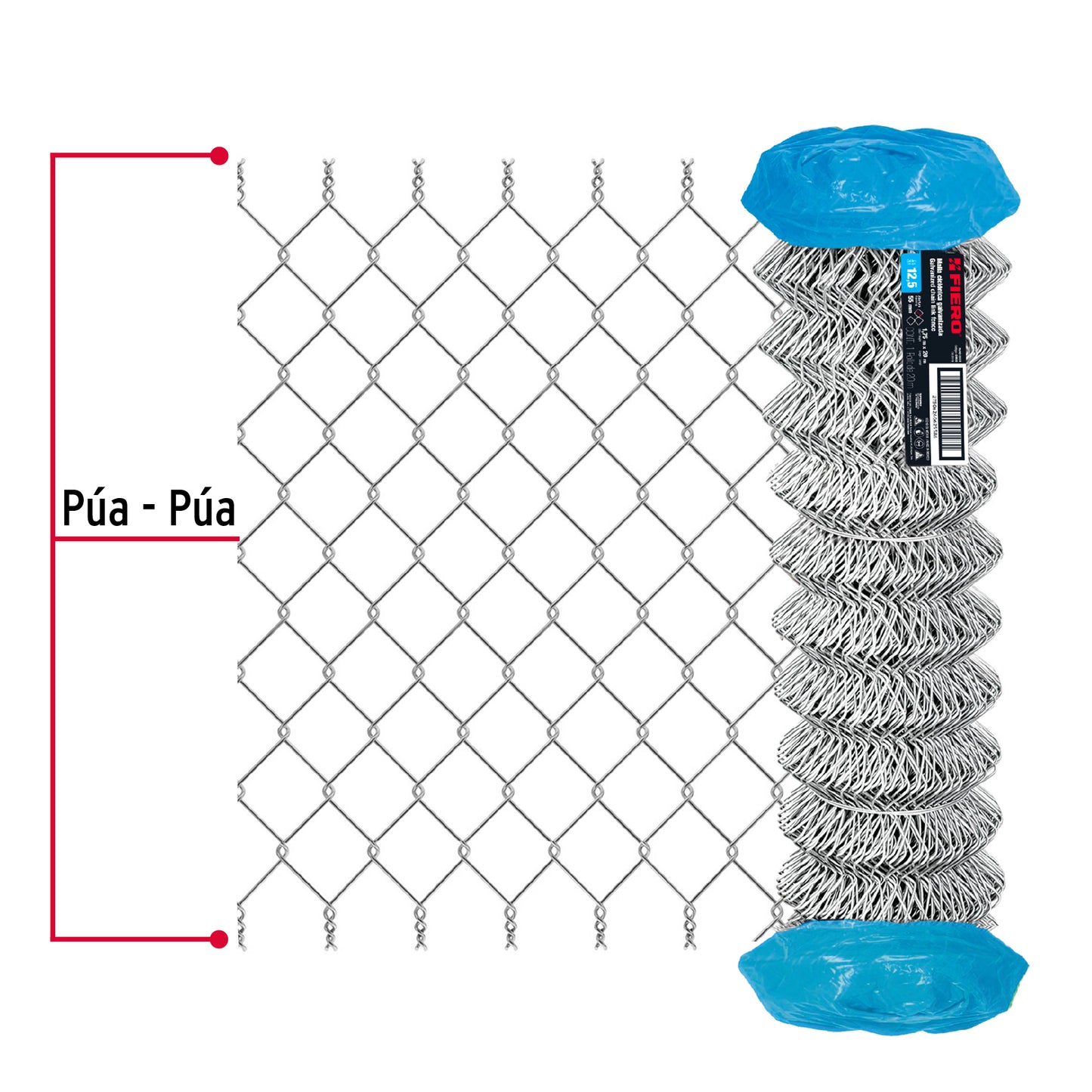 Rollo 20m x 1.75m malla ciclónica calibre 12.5 abertura 55mm MACI-2553 42950 MM0