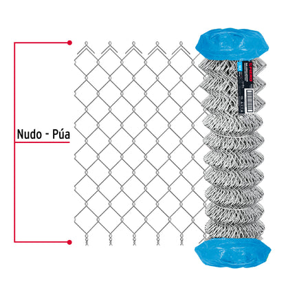 Rollo 20 m x 1 m malla ciclónica calibre 12.5 abertura 69 mm MACI-2690 42957 MM0