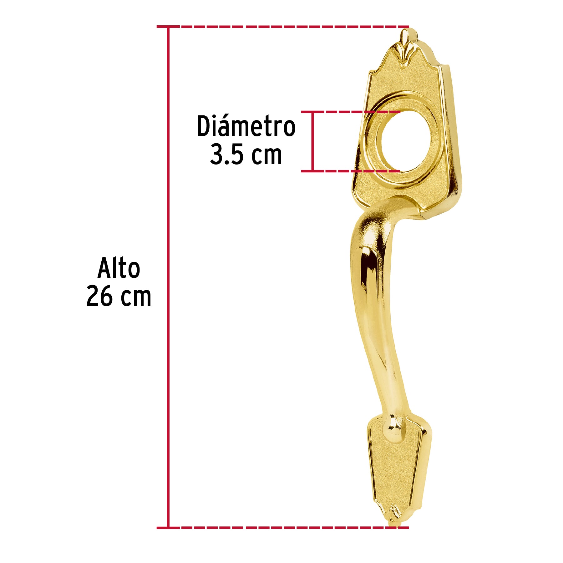 Chapetón metálico para puerta, acabado latón brillante MADE-1 43650 MM0