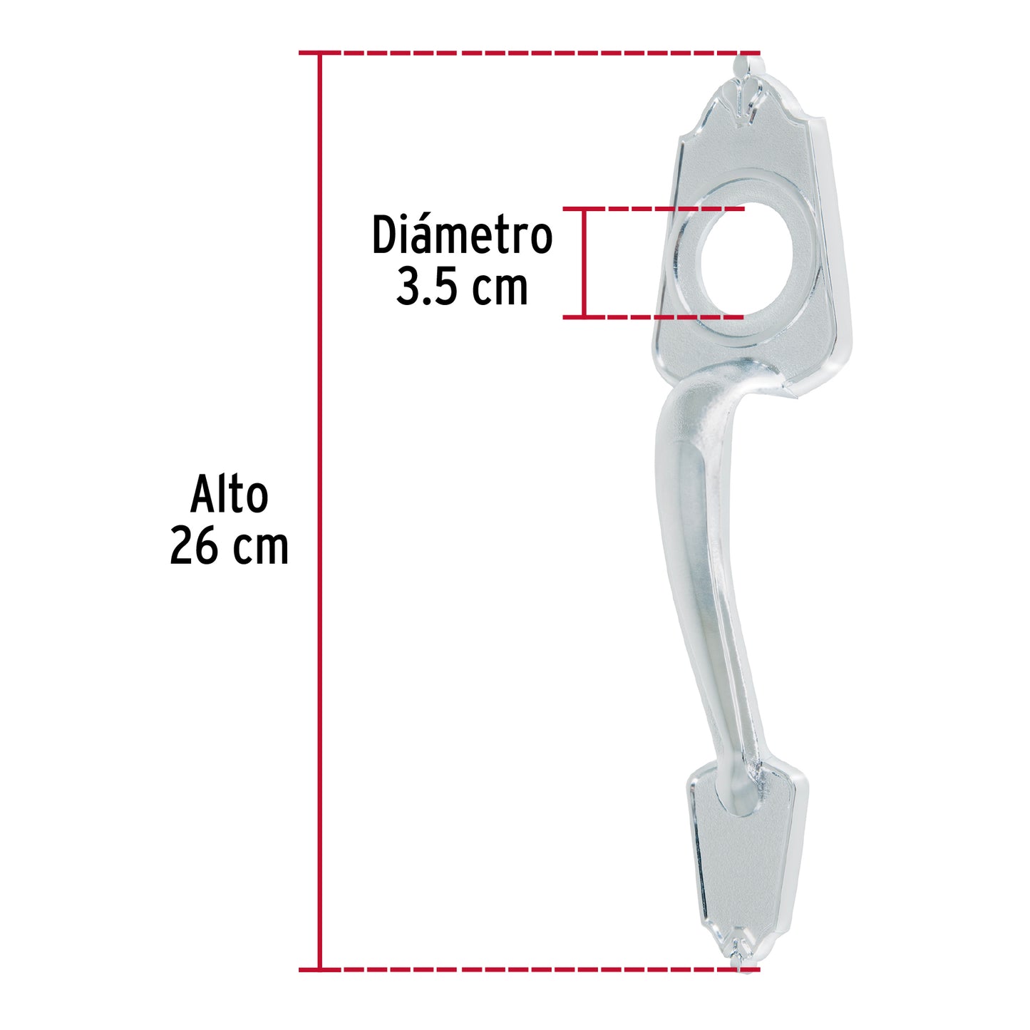 Chapetón metálico para puerta, acabado cromo mate MADE-3 46139 MM0