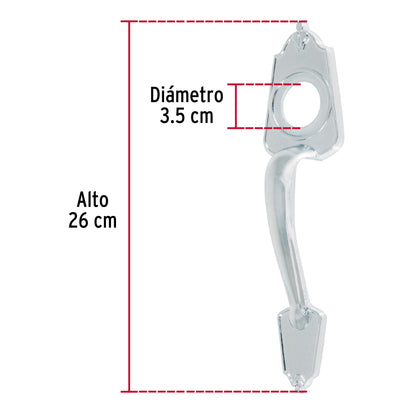 Chapetón metálico para puerta, acabado cromo mate MADE-3 46139 MM0