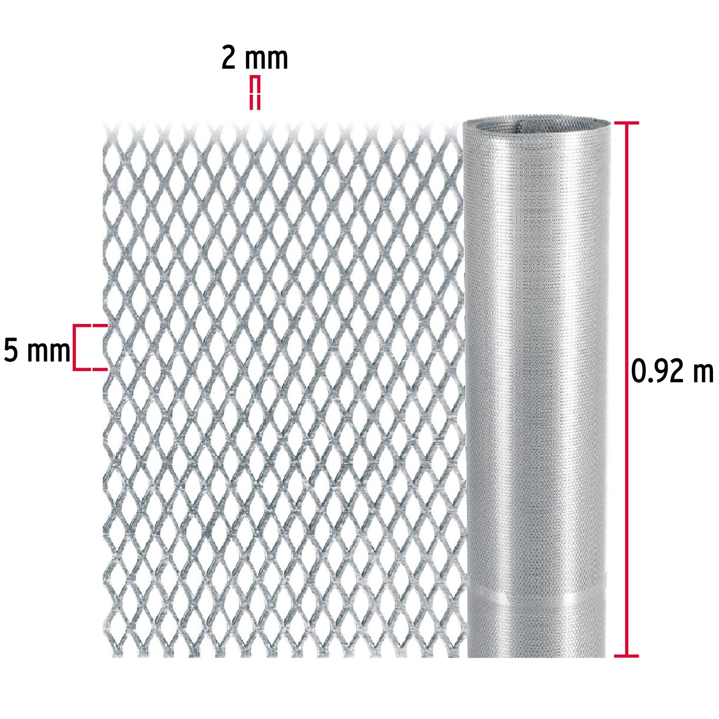 Rollo de 11 m x 0.92 m malla mosquitera de acero galvanizado MAMO-09 46196 MM0