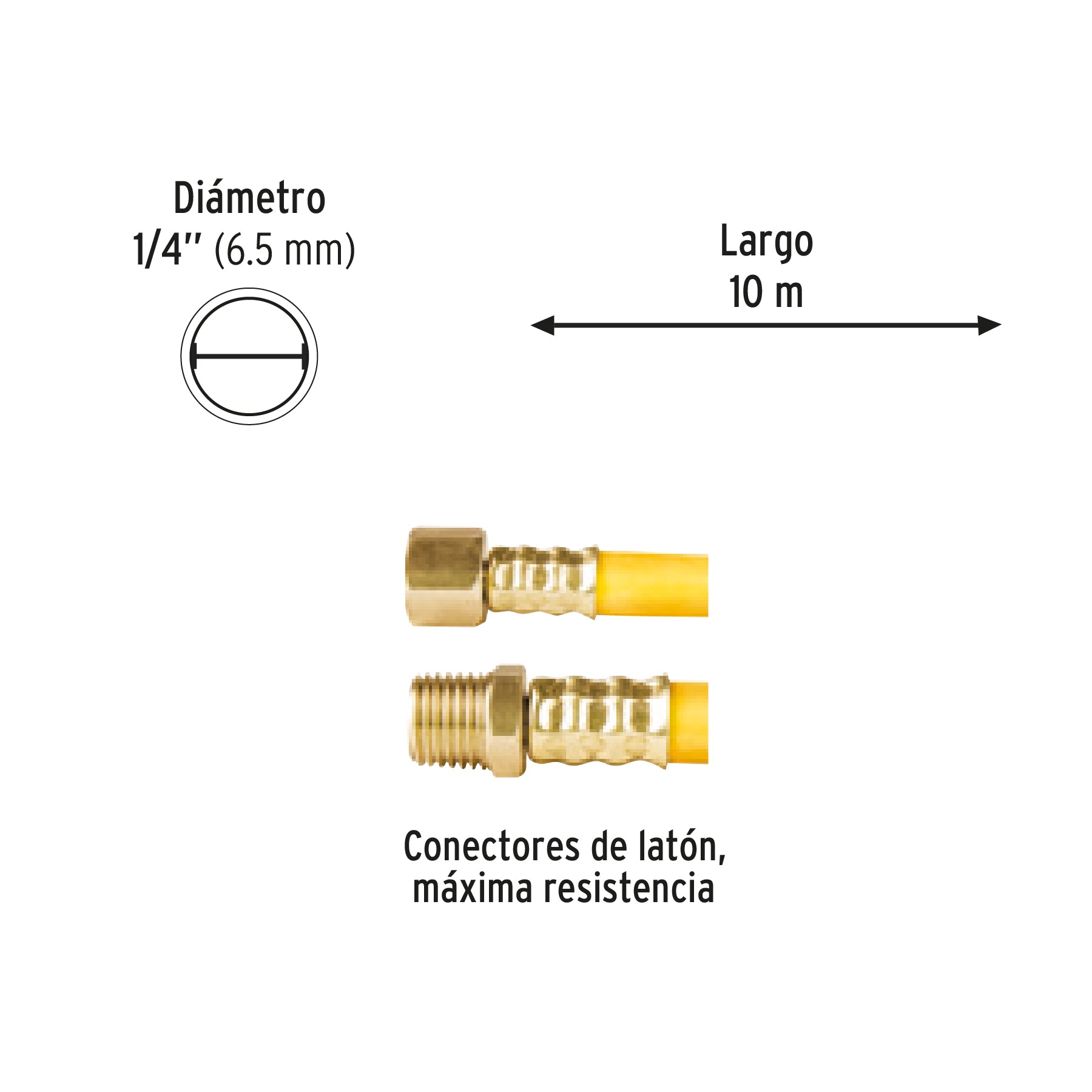 Manguera para compresor, de PVC, 10m x 1/4', Pretul MAN-PI-10-1/4P 20663 MM00