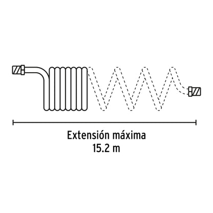 Manguera para compresor, tipo resorte, 15.2m x 1/4', Pretul MAN-R-15P 20660 MM00