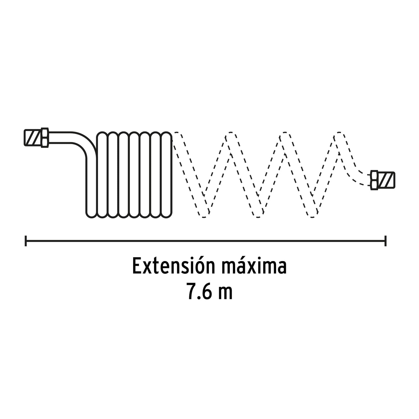 Manguera para compresor, tipo resorte, 7.6m x 1/4', Pretul MAN-R-7P 20659 MM00