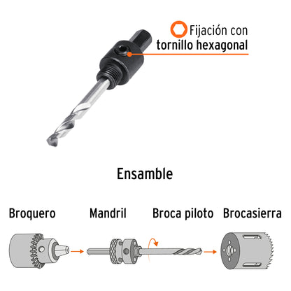 Mandril zanco 3/8' para brocasierras bimetálicas, Expert MAND-3/8 18122 MM00