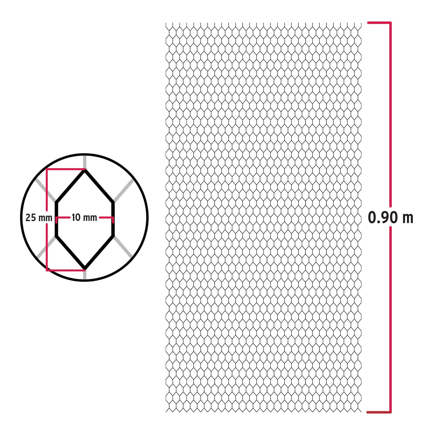 Rollo 22 m x 0.9 m malla plafón calibre 26 abertura 10x25mm MAPLA-5090 44980 MM0