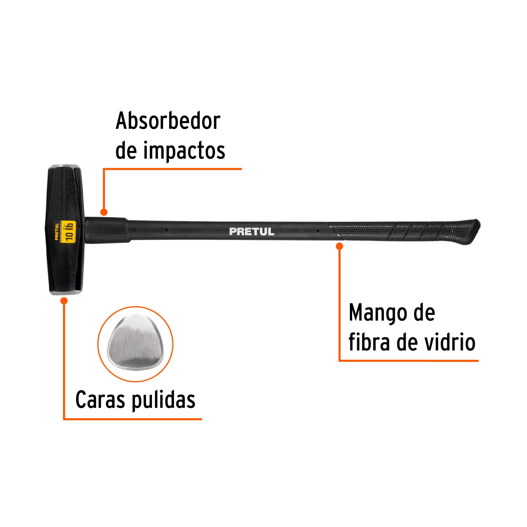 Marro tipo Nevada 10 lbs. mango 36', Pretul MD-10MP 22206 MM0