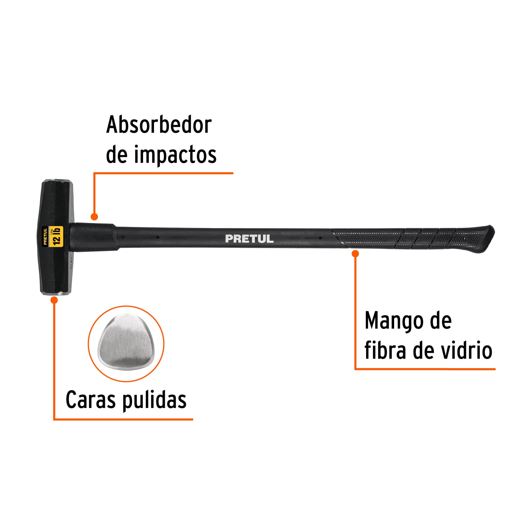 Marro tipo Nevada 12 lbs. mango 36', Pretul MD-12MP 22207 MM0