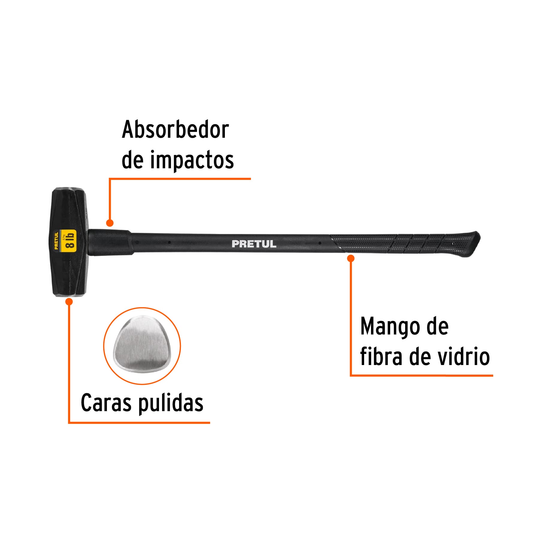 Marro tipo Nevada 8 lbs. mango 36', Pretul MD-8MP 22205 MM0