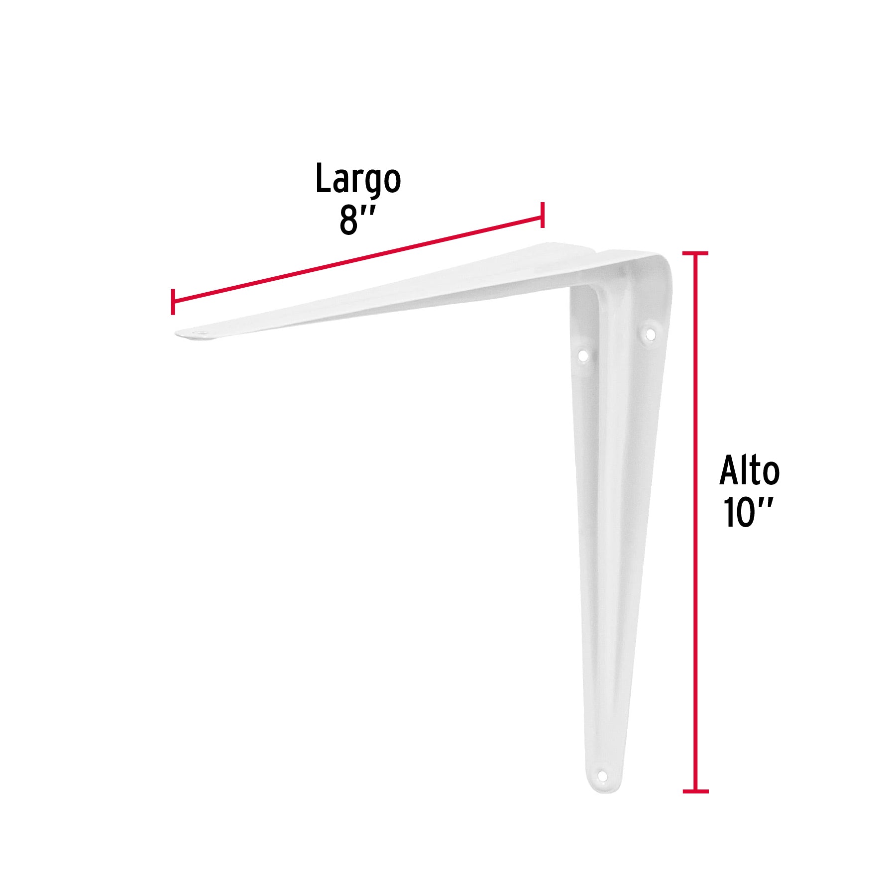 Ménsula de acero blanca 8 x 10', Fiero ME-10B 44009 MM00