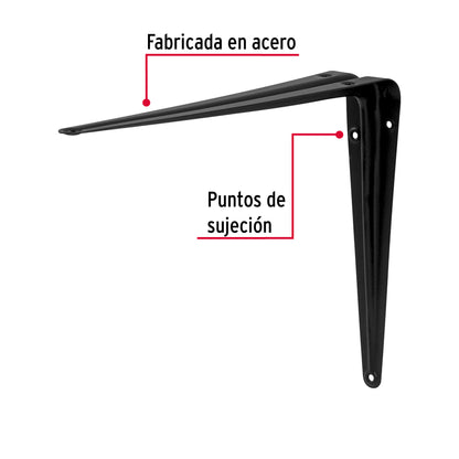 Ménsula de acero negra 8' x 10', Fiero ME-10N 44453 MM00