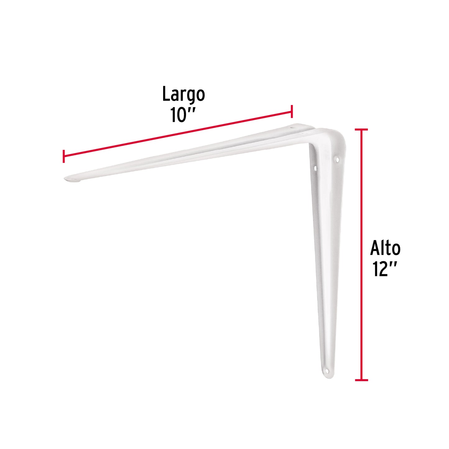 Ménsula de acero blanca 10 x 12', Fiero ME-12B 44012 MM00