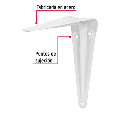 Ménsula de acero blanca 5 x 6', Fiero ME-6B 44003 MM00