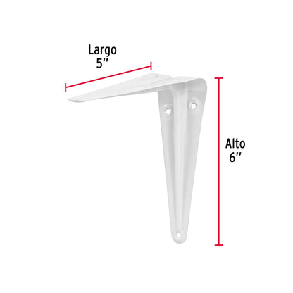 Ménsula de acero blanca 5 x 6', Fiero ME-6B 44003 MM00