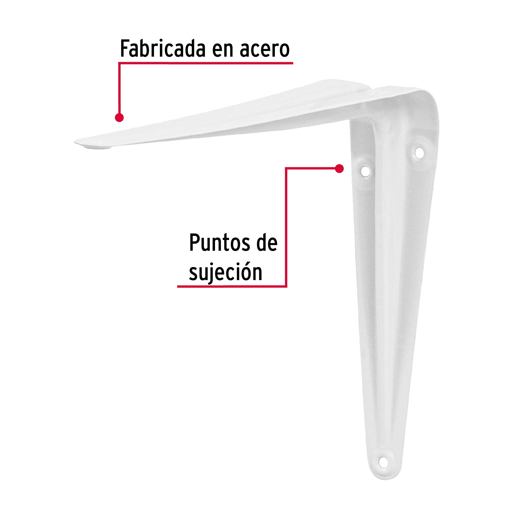 Ménsula de acero blanca 6 x 8', Fiero ME-8B 44006 MM00