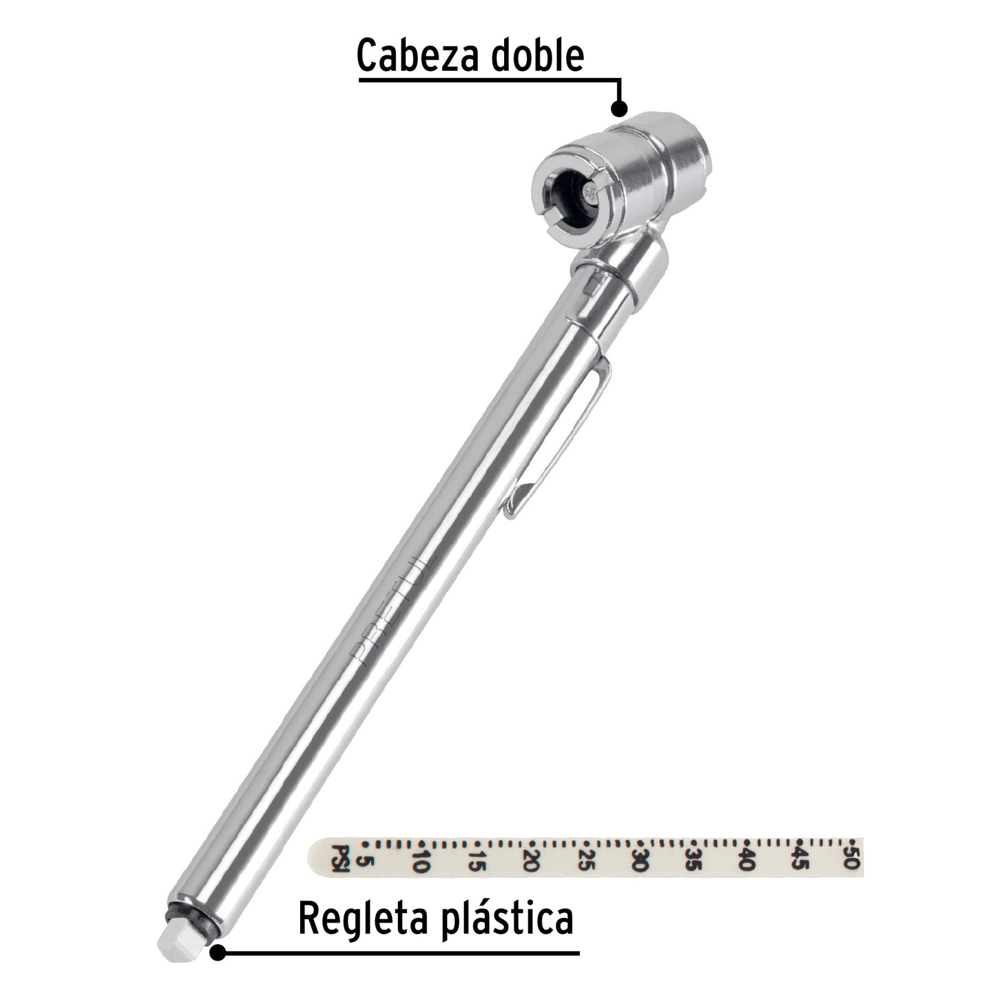 Calibrador de presión 50 psi, cabeza doble, Pretul MEA-50DP 20182 MM00