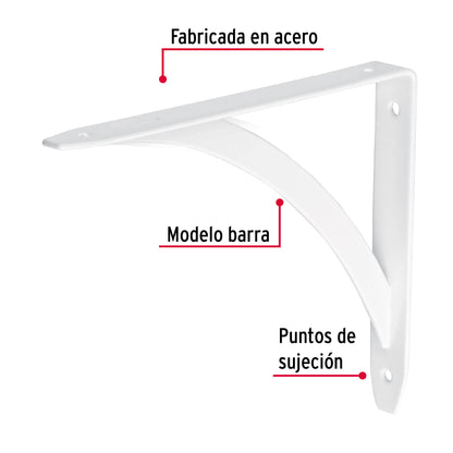 Ménsula reforzada blanca 5 x 7' diseño barra, Fiero MED-6BB 47696 MM00