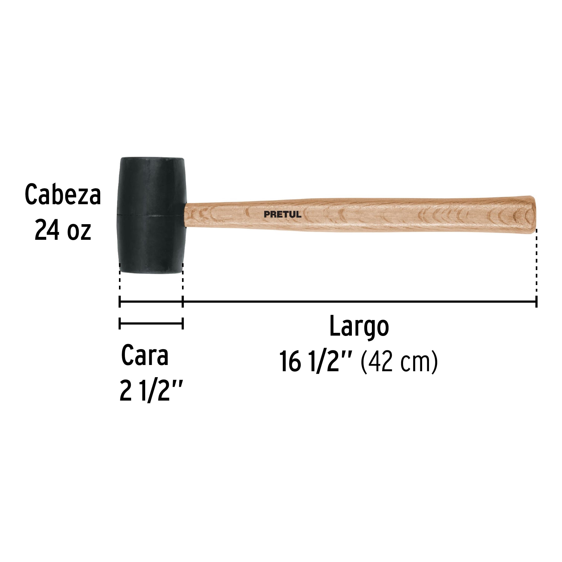 Mazo de hule, 24 oz, Pretul MH-24P 20567 MM00