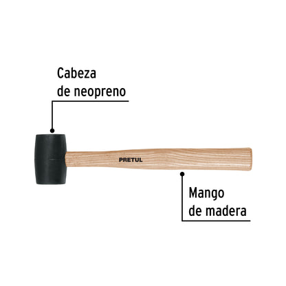 Mazo de hule, 8 oz, Pretul MH-8P 20565 MM00