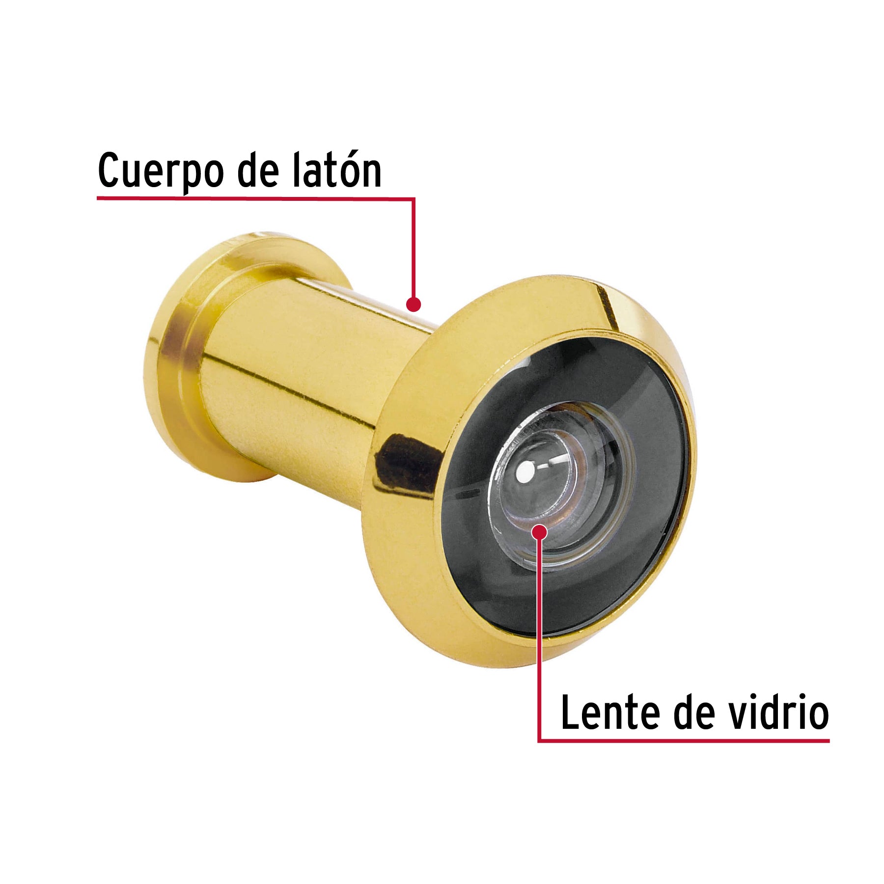 Mirilla de seguridad acabado latón, Hermex MIRI-1 43672 MM0