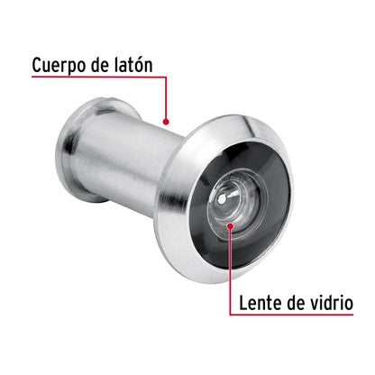 Mirilla de seguridad acabado cromo mate, Hermex MIRI-3 43674 MM0