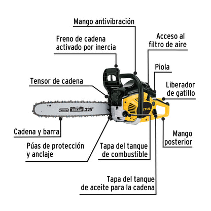 Motosierra 45 cc a gasolina con barra de 16', Pretul MOT-4516P 28248 MM00