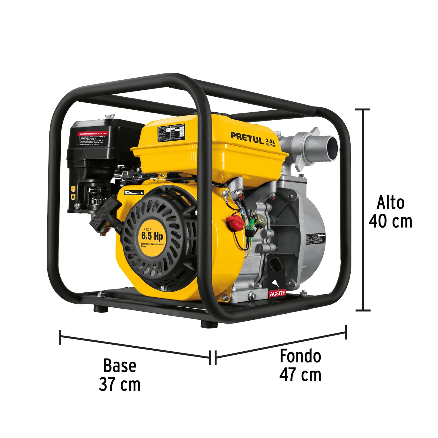 Motobomba autocebante 2' x 2' a gasolina 6-1/2 HP, Pretul MOTB-2P 28029 MM1