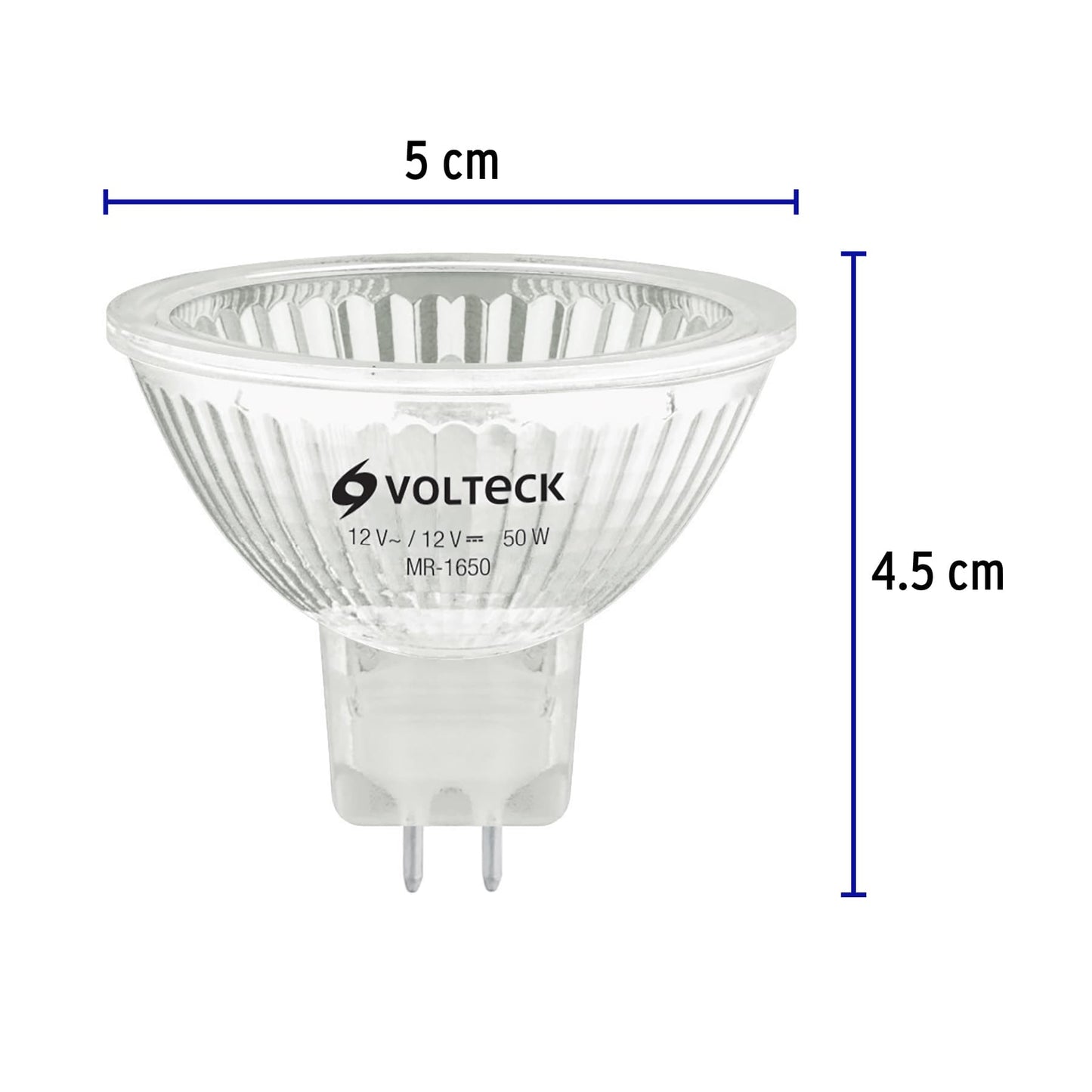 Lámpara de halógeno 50 W tipo MR 16 base GU5.3, Volteck MR-1650 47253 MM00