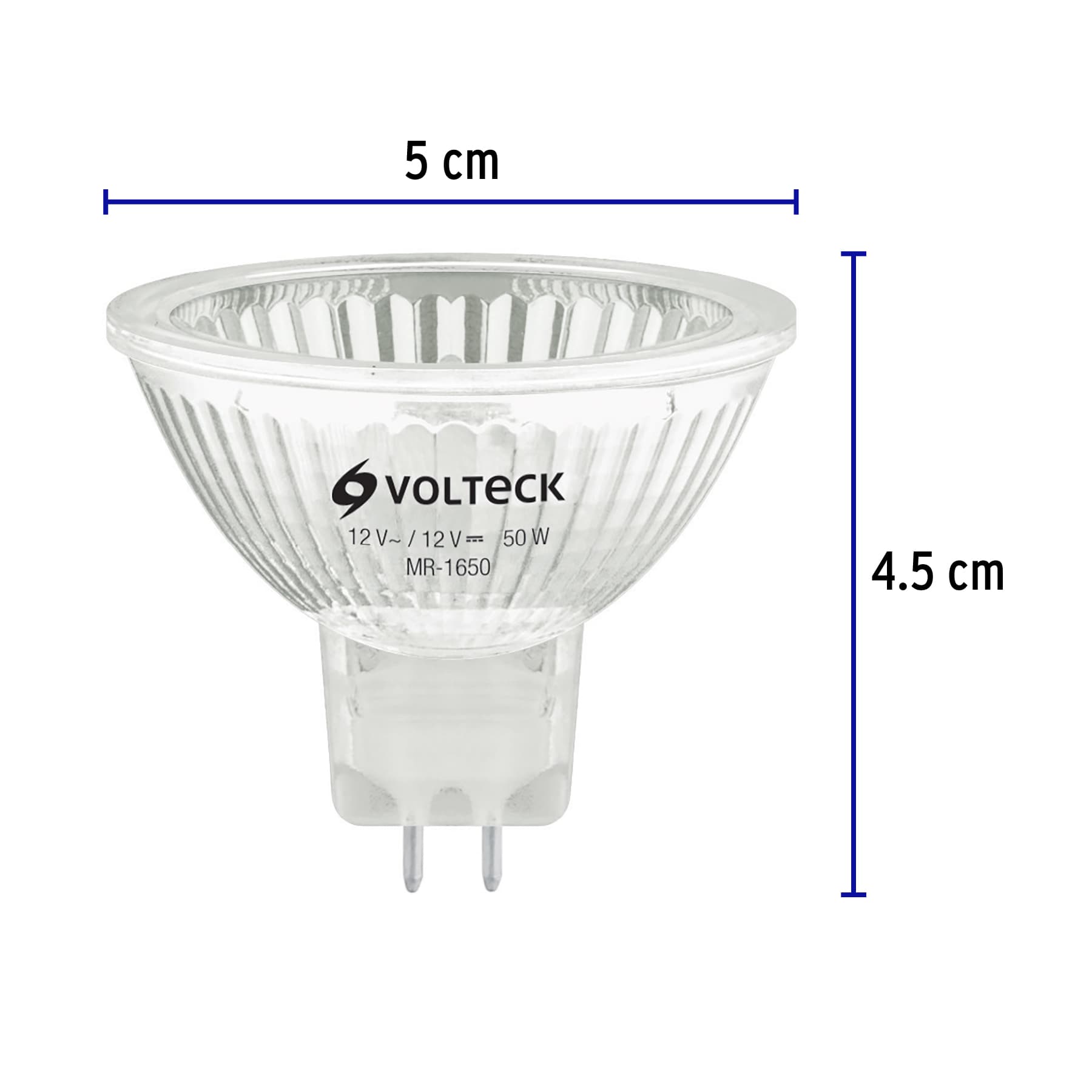 Lámpara de halógeno 50 W tipo MR 16 base GU5.3, Volteck MR-1650 47253 MM00