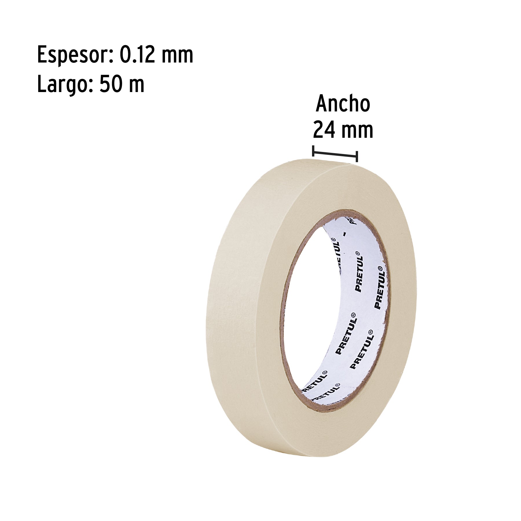 Cinta masking tape de 1' x 50 m, Pretul MSK-1P 20670 MM00