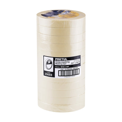 Cinta masking tape de 3/4' x 50 m, Pretul MSK-3/4P 20669 MM00