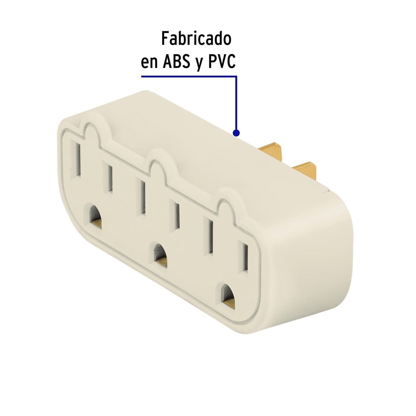 Multicontacto triple aterrizado, barra, Volteck MUL-320 46810 MM00